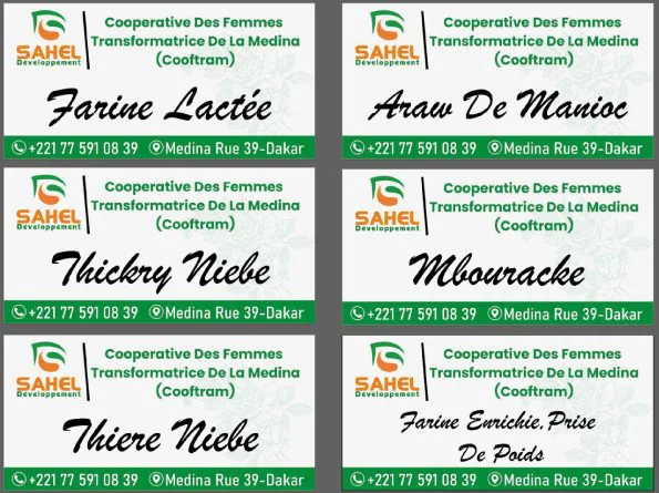 Étiquettes produits — coopérative de femmes