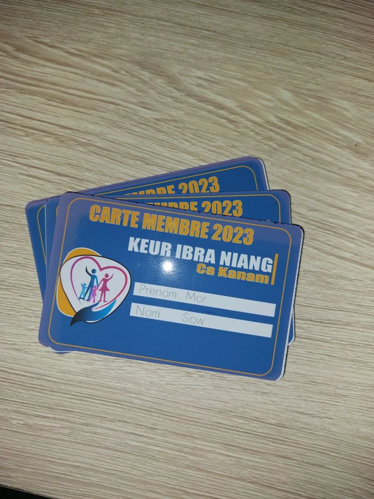 Cartes de membre en PVC